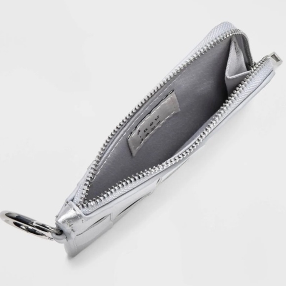 L-Zip Card Case - A New Day™ Silver: Shell, Solid Pattern, Zip Closure - Picture 3 of 8